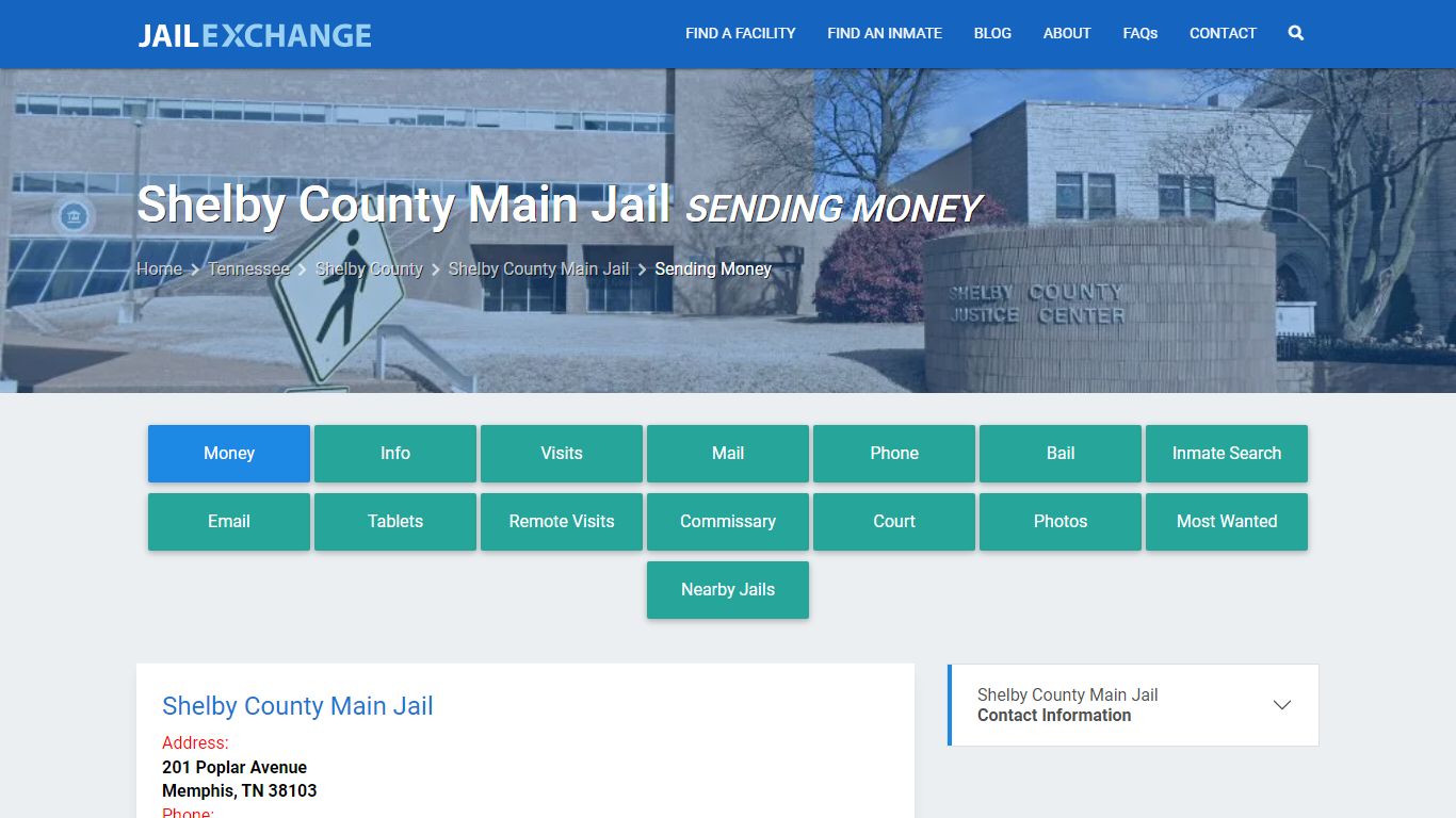 Send Money to Inmate - Shelby County Main Jail, TN - Jail Exchange